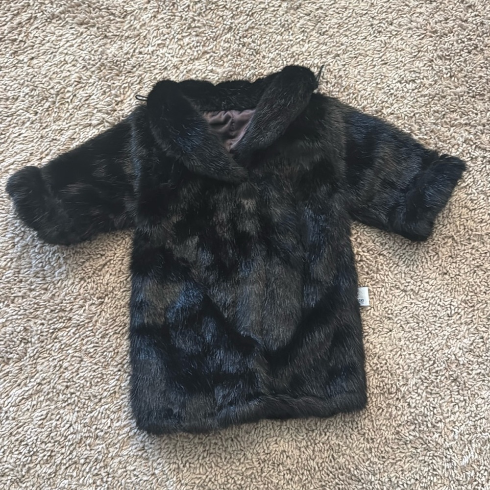 Carousel by Guy Faux Fur Doll Teddy Bears Coat - Christmas Stocking  14"